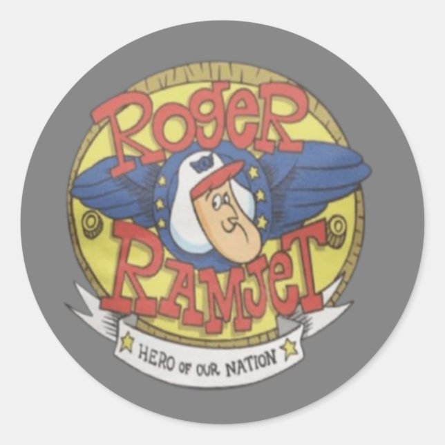 Roger Ramjet Classic Round Sticker (Front)