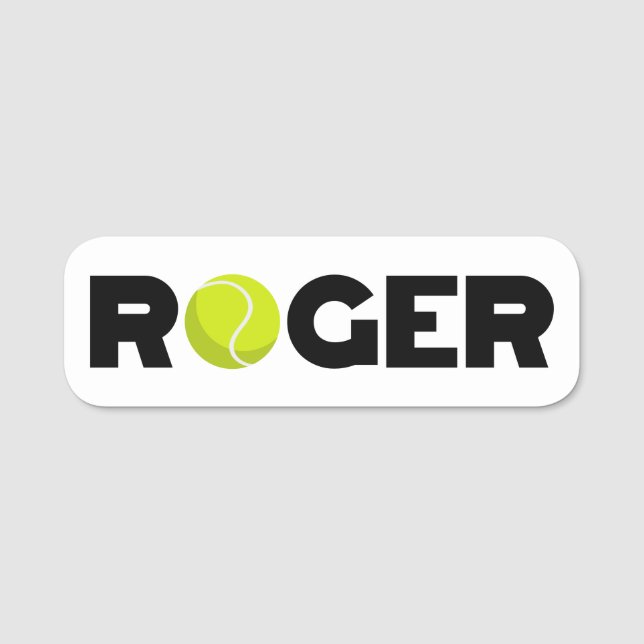 Roger Tennis Name Tag (Front)