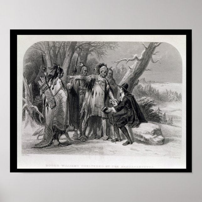 Roger Williams sheltered by the Narragansetts Poster (Front)