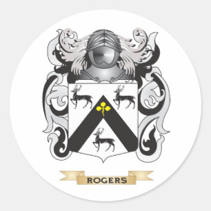 Rogers Coat of Arms (Family Crest) Classic Round Sticker