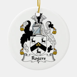 Rogers Family Crest Ceramic Ornament