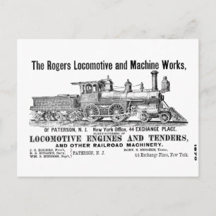 Rogers Locomotive Works Postcard