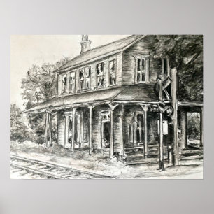 "Roger's Ohio Depot Station " - Pencil Poster