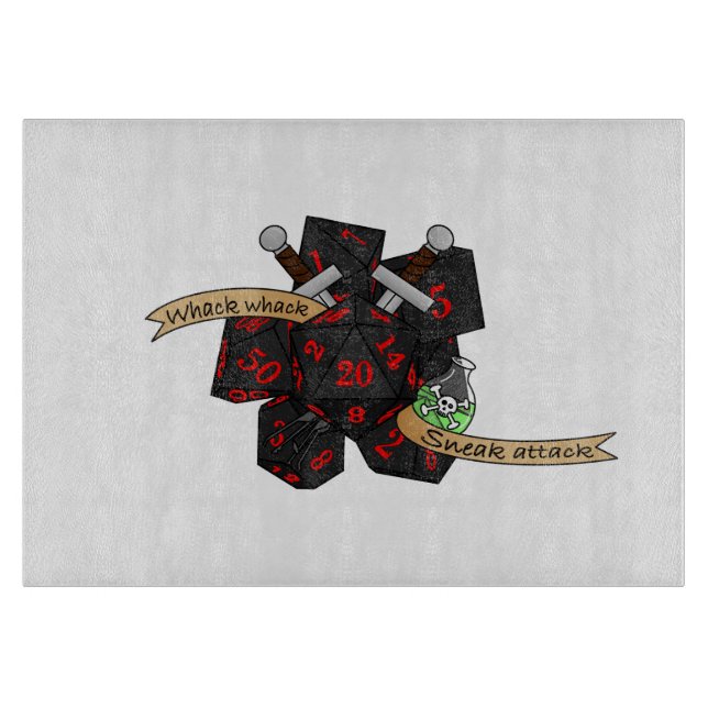Rogue Dice Design Cutting Board (Front)