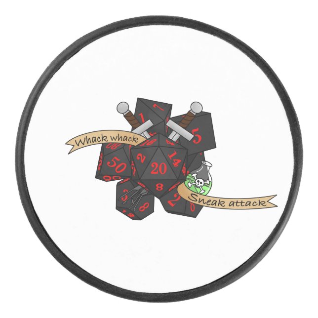 Rogue Dice Design Hockey Puck (Front)