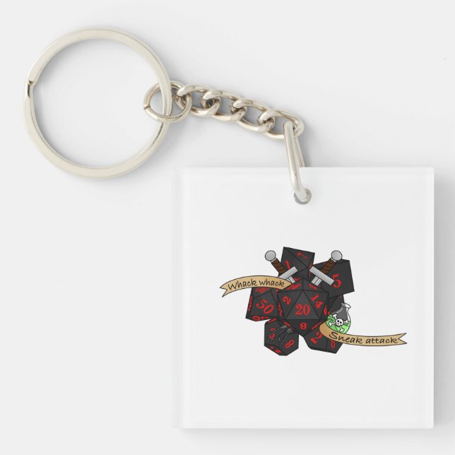 Rogue Dice Design Key Ring (Front)