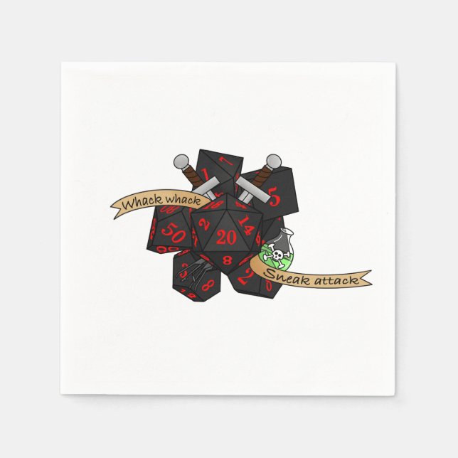 Rogue Dice Design Napkin (Front)