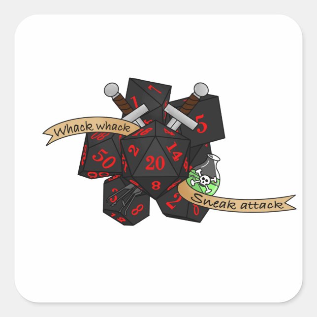 Rogue Dice Design Square Sticker (Front)