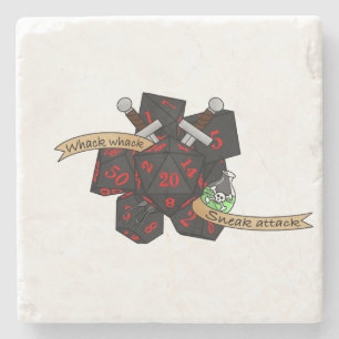 Rogue Dice Design Stone Coaster