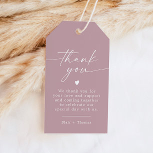 ROGUE Dusty Rose Blush Pink Thank You Favour  Gift Tags