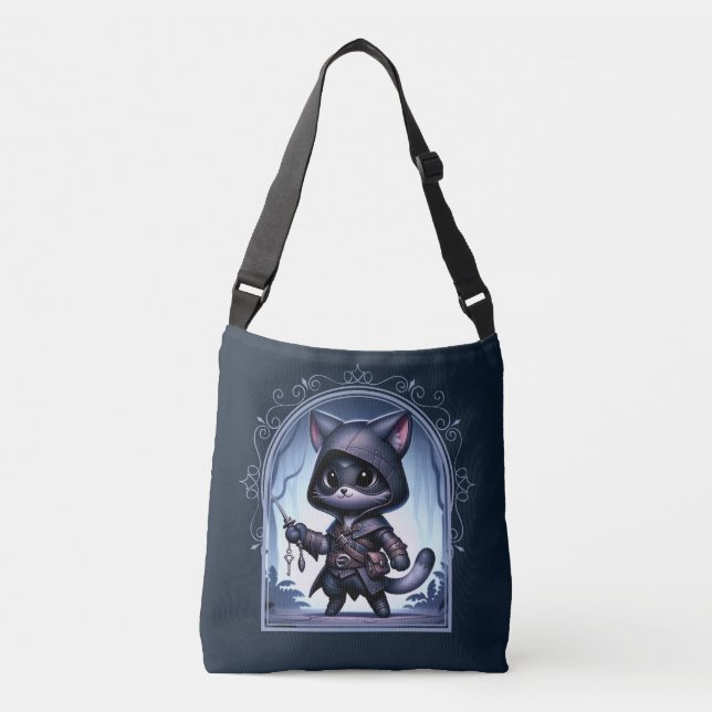 Rogue Feline Fantasy Adventure Crossbody Bag (Front)