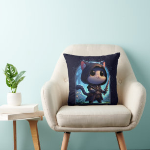 Rogue Feline Fantasy Adventure Cushion