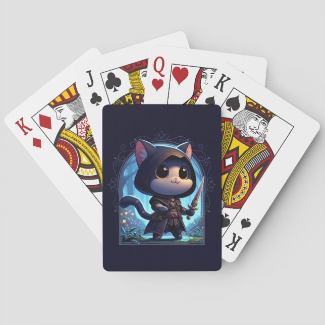 Rogue Feline Fantasy Adventure Playing Cards (Back)