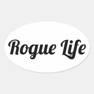 Rogue Life White Oval Sticker