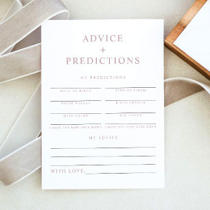 ROGUE Modern Dusty Pink Baby Advice & Predictions Invitation