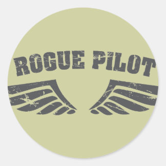 Rogue Pilot Wings Classic Round Sticker