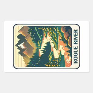 Rogue River Oregon Colours Rectangular Sticker