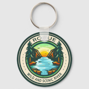 Rogue Wild and Scenic River Badge  Key Ring