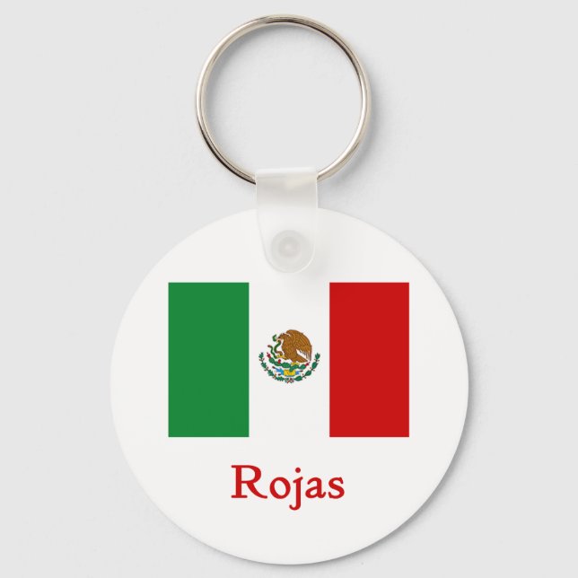 Rojas Mexican Flag Key Ring (Front)