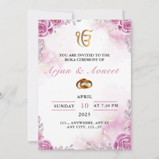 Roka Ceremony Invitation Card, Editable