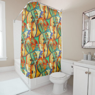 RokcloneDesigns 2024 Art Intelligence African Shower Curtain