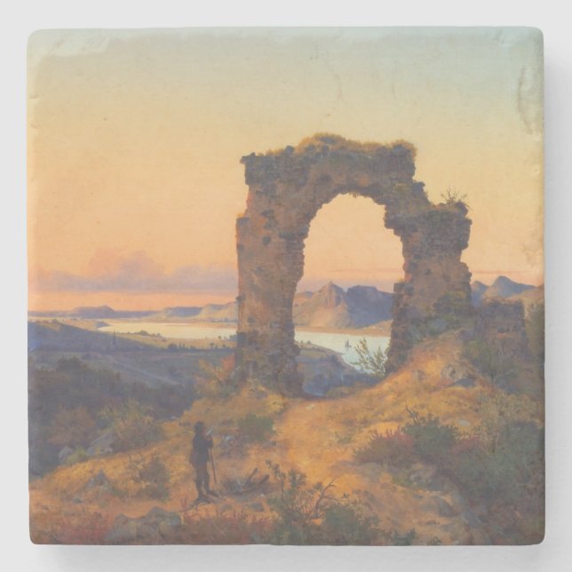 Roland's Arch (by Andreas Achenbach) Stone Coaster (Front)