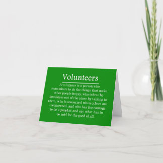 Role of Volunteers Card