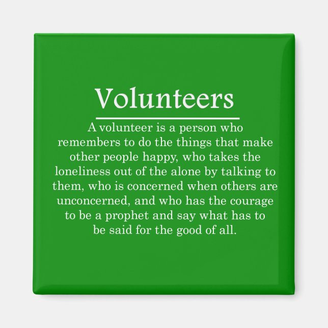 Role of Volunteers Magnet (Front)