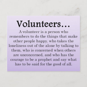 Role of Volunteers Postcard