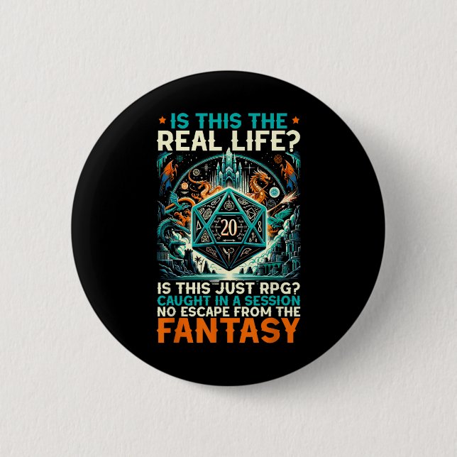 Role Playing Game Rpg Master D20 Tabletop Funny Rp 6 Cm Round Badge (Front)
