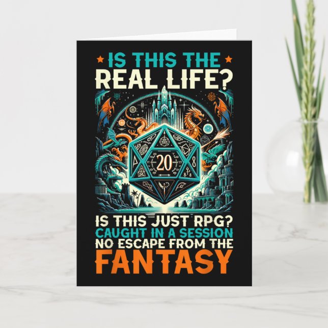 Role Playing Game Rpg Master D20 Tabletop Funny Rp Card (Front)
