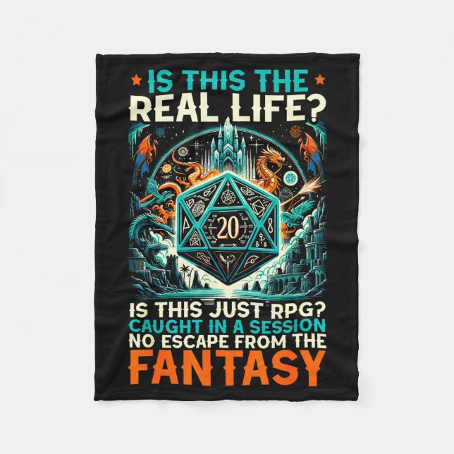 Role Playing Game Rpg Master D20 Tabletop Funny Rp Fleece Blanket (Front)
