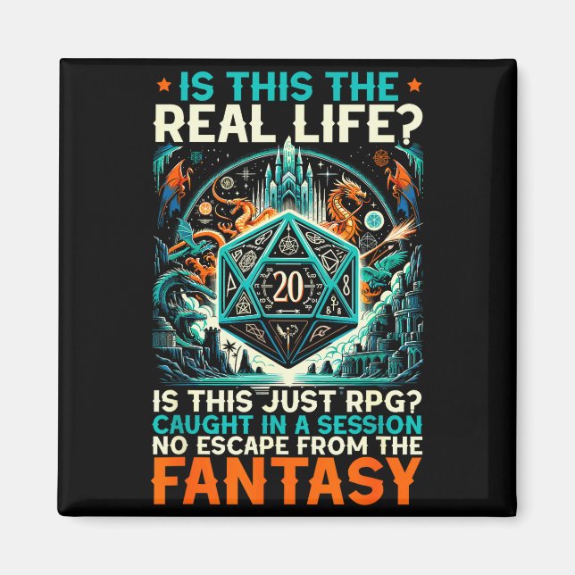 Role Playing Game Rpg Master D20 Tabletop Funny Rp Magnet (Front)