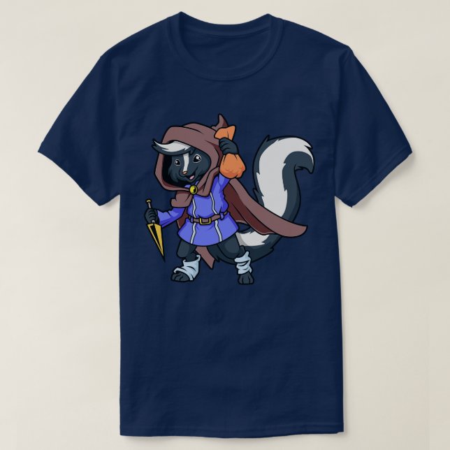 Roleplay Character Thief Rogue Skunk T-Shirt (Design Front)