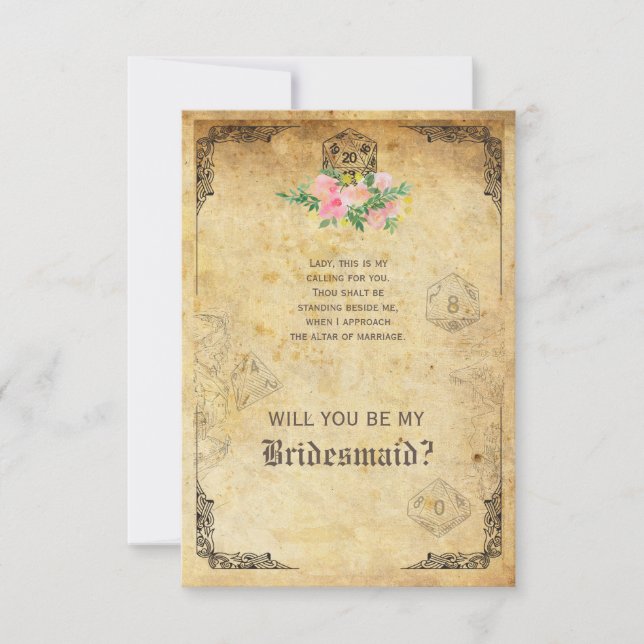Roleplay Gamer Will you be my Bridesmaid? Invitation (Front)