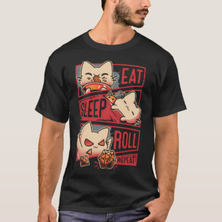 Roleplayer Routine - Kitten Dice Roll T-Shirt