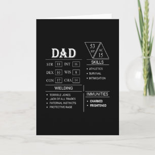 Roleplaying Dice Gamer Dragon Dad Stat Skills Wiel Card