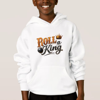 Roll a King – Bowling Crown Kids Pullover Hoodie