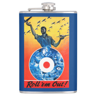 Roll 'em Out Royal Canadian Air Force Hip Flask