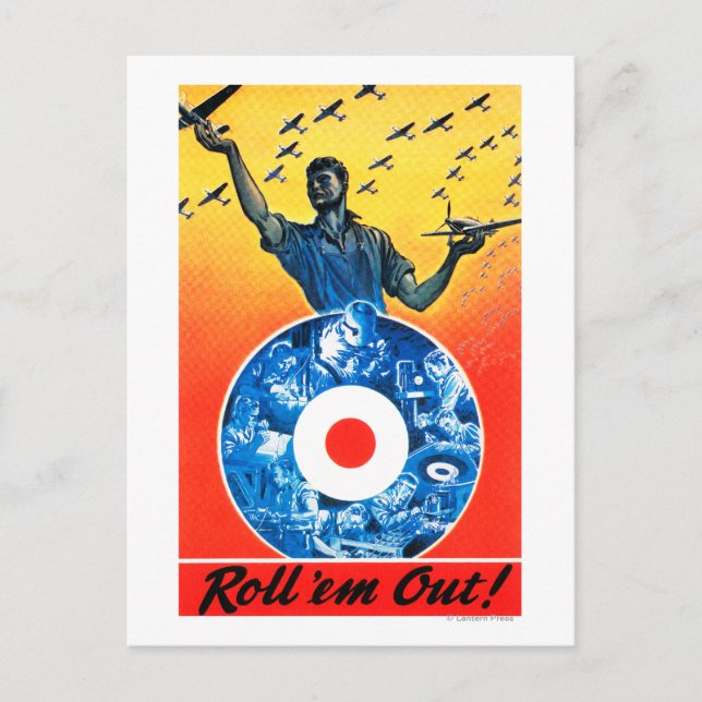 Roll 'em Out Royal Canadian Air Force Postcard (Front)