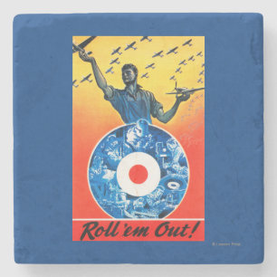 Roll 'em Out Royal Canadian Air Force Stone Coaster