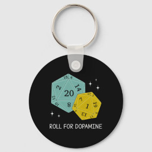 Roll For Dopamine Dnd Neurodiversity D20 Dice Auti Key Ring