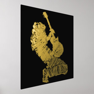 Roll Guitaist Gold Foil Poster