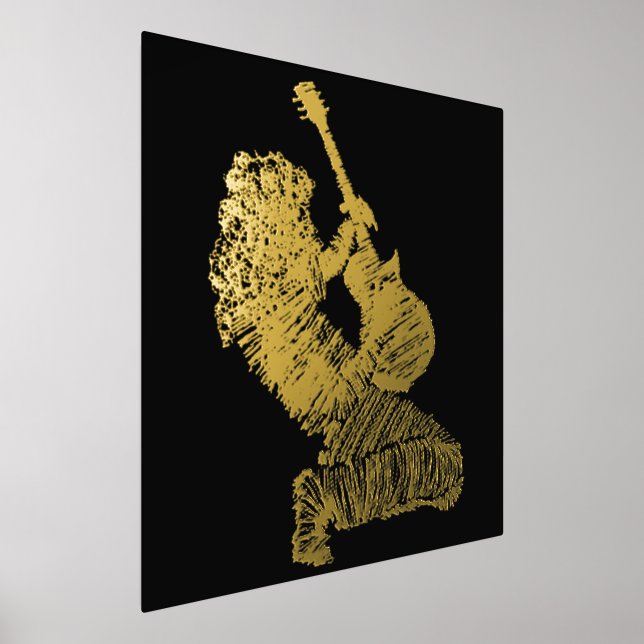 Roll Guitaist Gold Foil Poster (Laydown)