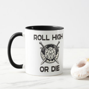 Roll high or die 20 side Dice Mug