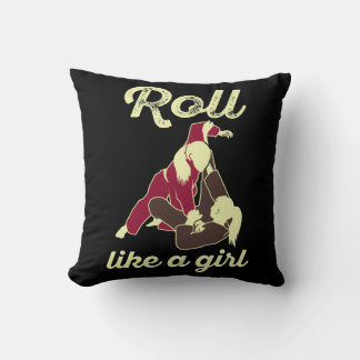 Roll Like a Girl Brazilian Jiu Jitsu BJJ Cushion