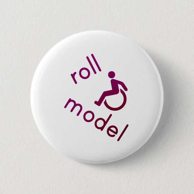 Roll Model - Disability Tees - in purple 6 Cm Round Badge (Front)