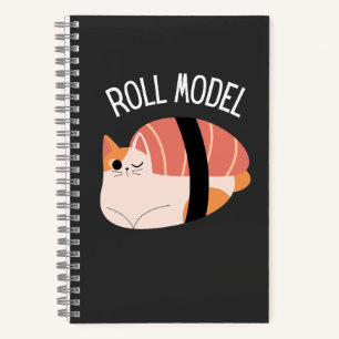 Roll Model Funny Sushi Cat Notebook