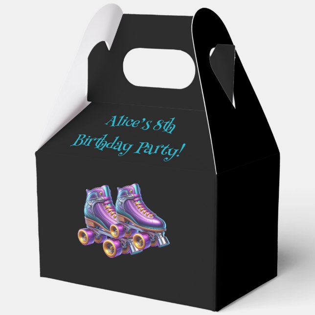 Roll On Over Rollerskate Birthday Party Favour Box (Back)