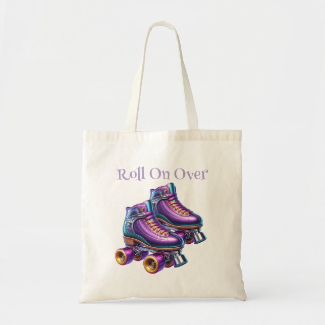 Roll On Over Rollerskate Birthday Party Tote Bag (Front)
